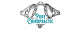 Chiropractic logo showing a vertebra illustration behind the text 'Pure Chiropractic'